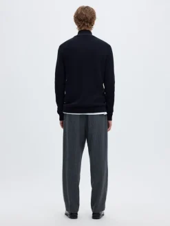 Selected miesten neuletakki Dane Ls Knit Reg Structure Full Zip, Sky Captain