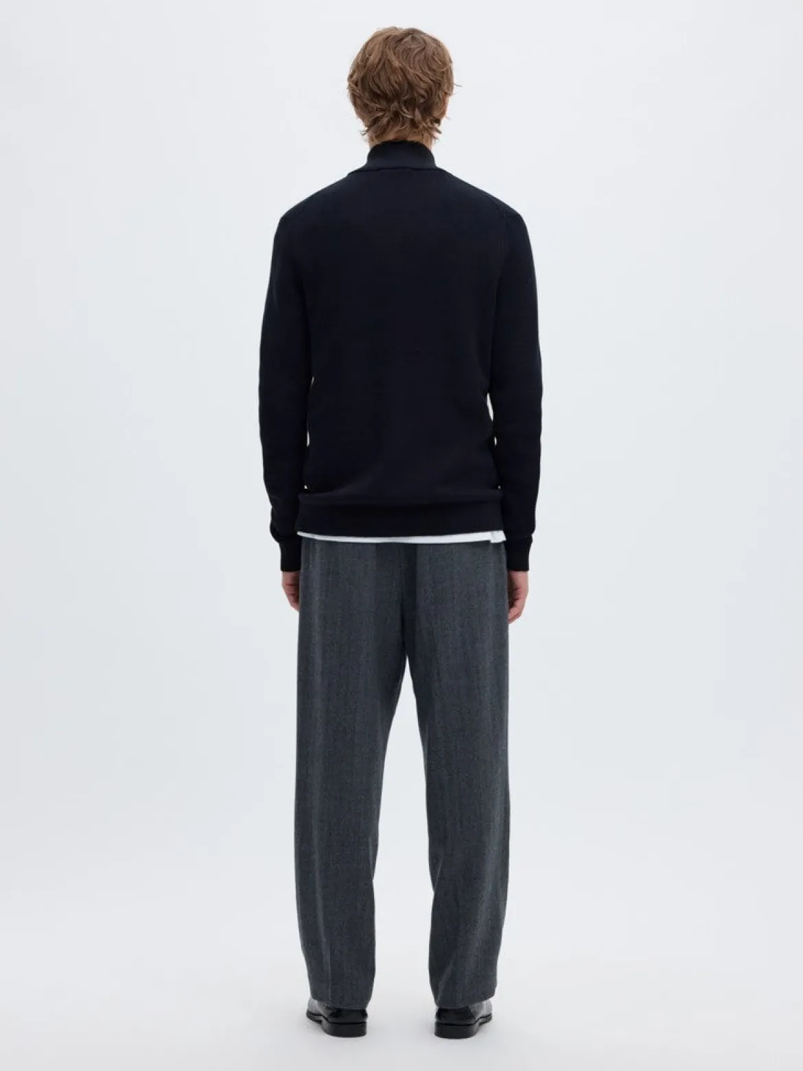 Selected miesten neuletakki Dane Ls Knit Reg Structure Full Zip, Sky Captain