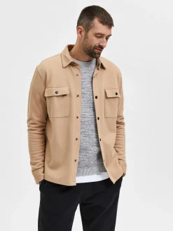 Selected Miesten Paitatakki Jackie Sweat Jacket Vaalea Beige