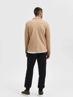 Selected Miesten Paitatakki Jackie Sweat Jacket Vaalea Beige