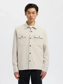 Selected Miesten Paitatakki Jackie Sweat Jacket Oatmeal