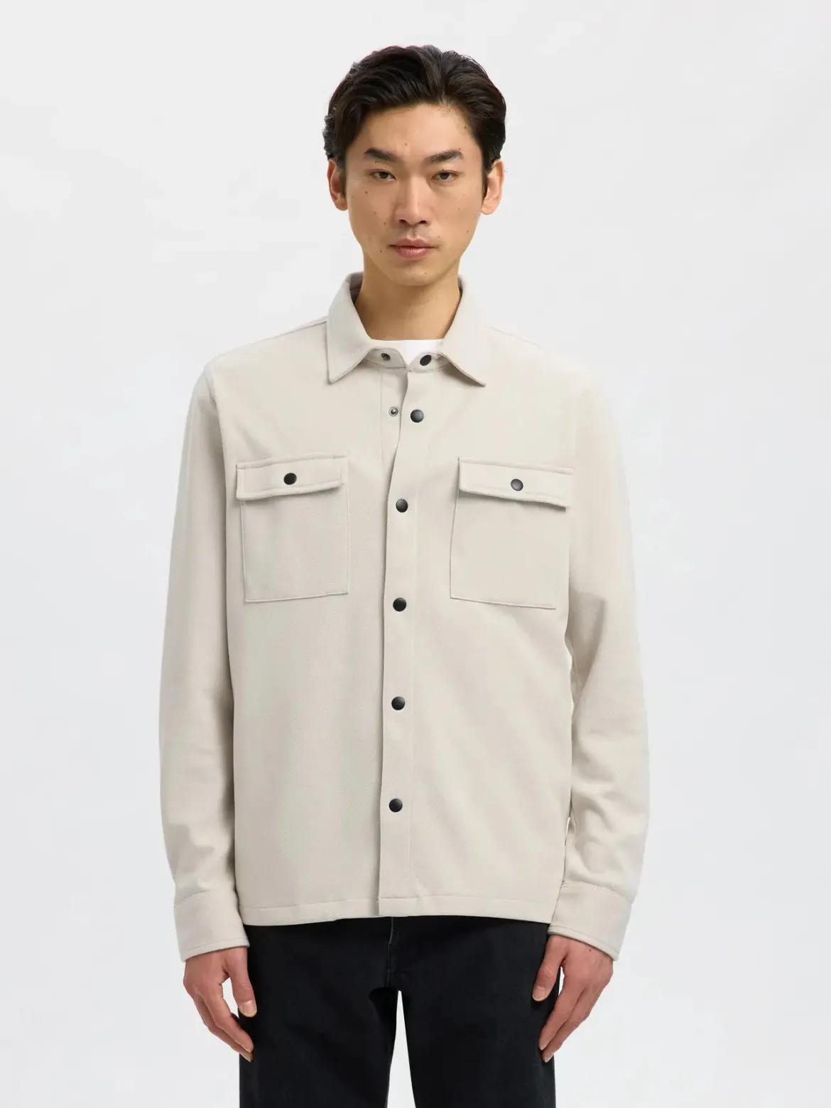 Selected Miesten Paitatakki Jackie Sweat Jacket Oatmeal