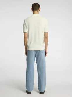Selected miesten pikeepaita SlhCran Structure Zip, Egret