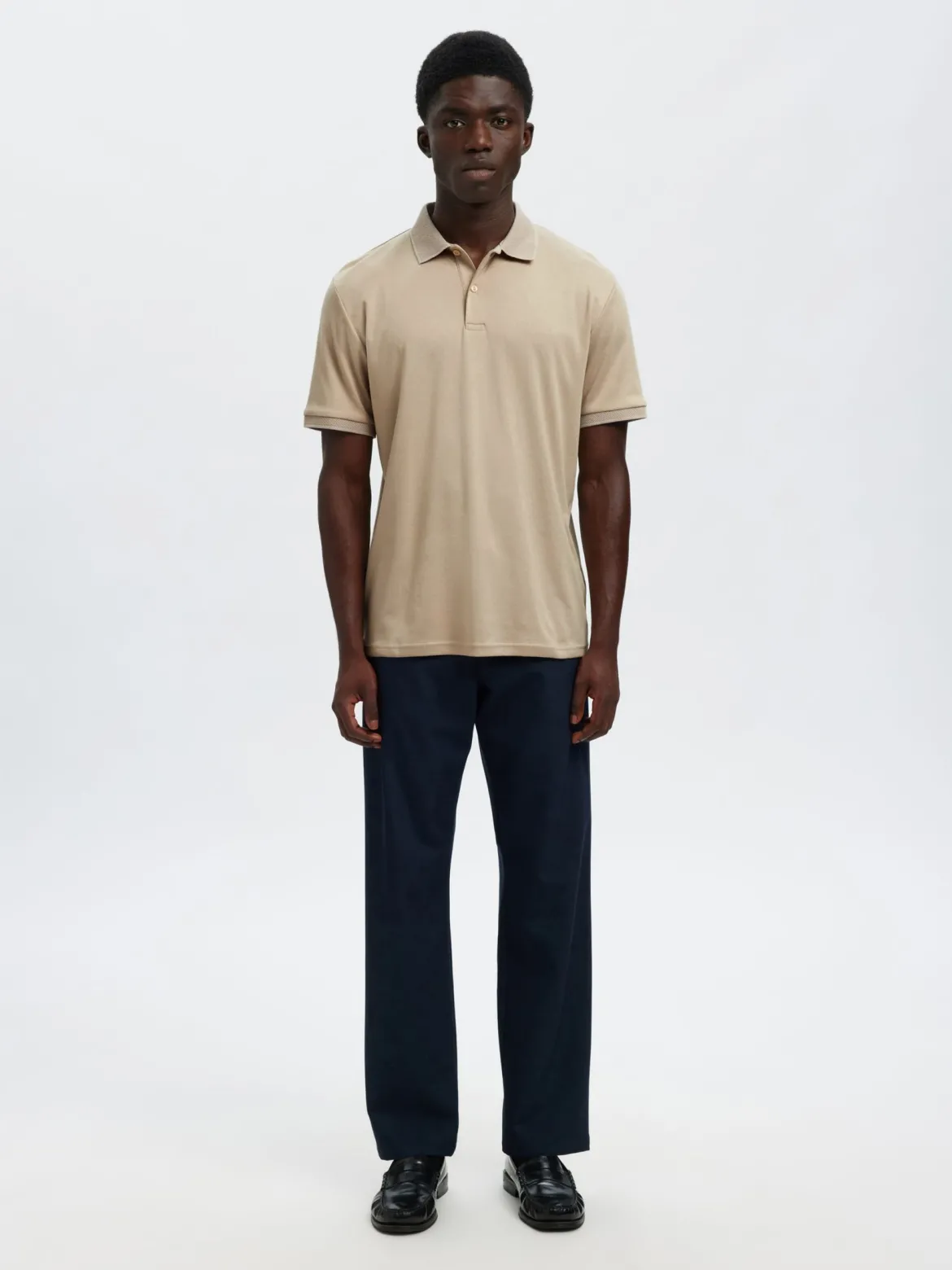 Selected miesten pikeepaita SLHFAVE Button Ss Polo Noos, Oatmeal
