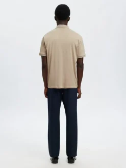 Selected miesten pikeepaita SLHFAVE Button Ss Polo Noos, Oatmeal