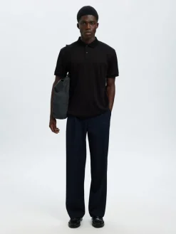 Selected miesten pikeepaita SLHFAVE Button SS Polo, musta