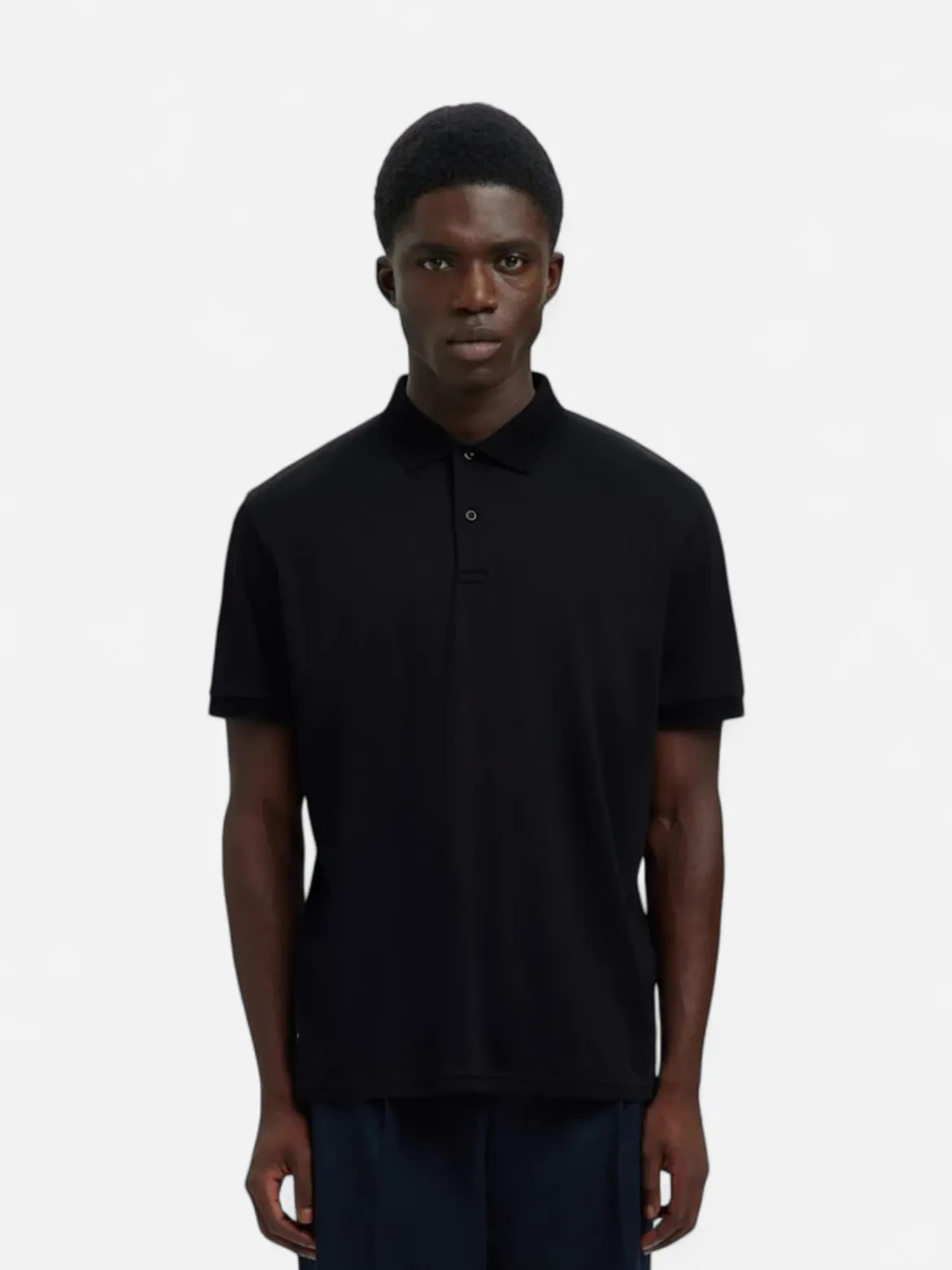 Selected miesten pikeepaita SLHFAVE Button SS Polo, musta