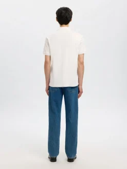 Selected miesten pikeepaita Fave Zip, Cloud Dancer