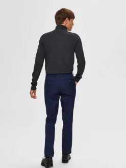Selected, Miesten Pooloneule, Berg Roll Neck Tummanharmaa