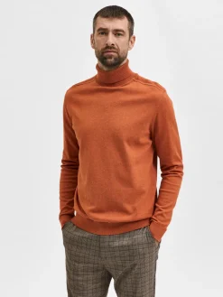Selected, Miesten Pooloneule, Berg Roll Neck Oranssi
