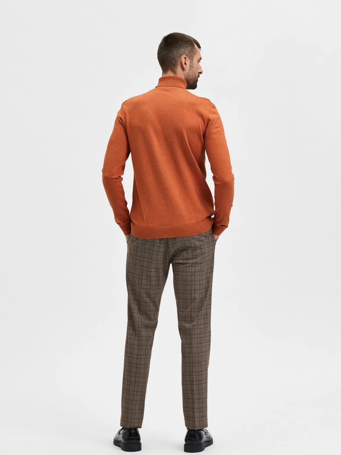 Selected, Miesten Pooloneule, Berg Roll Neck Oranssi
