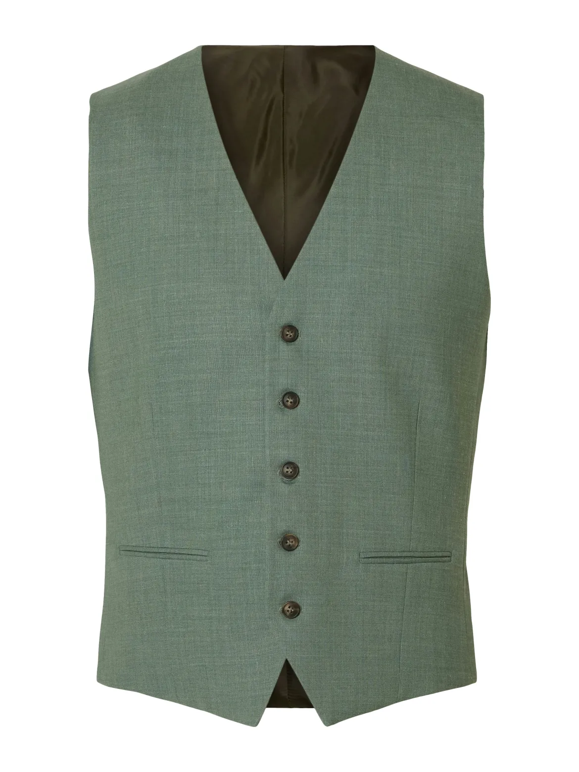 Selected miesten pukuliivi Slim Oasis Vest, Light Green Melange
