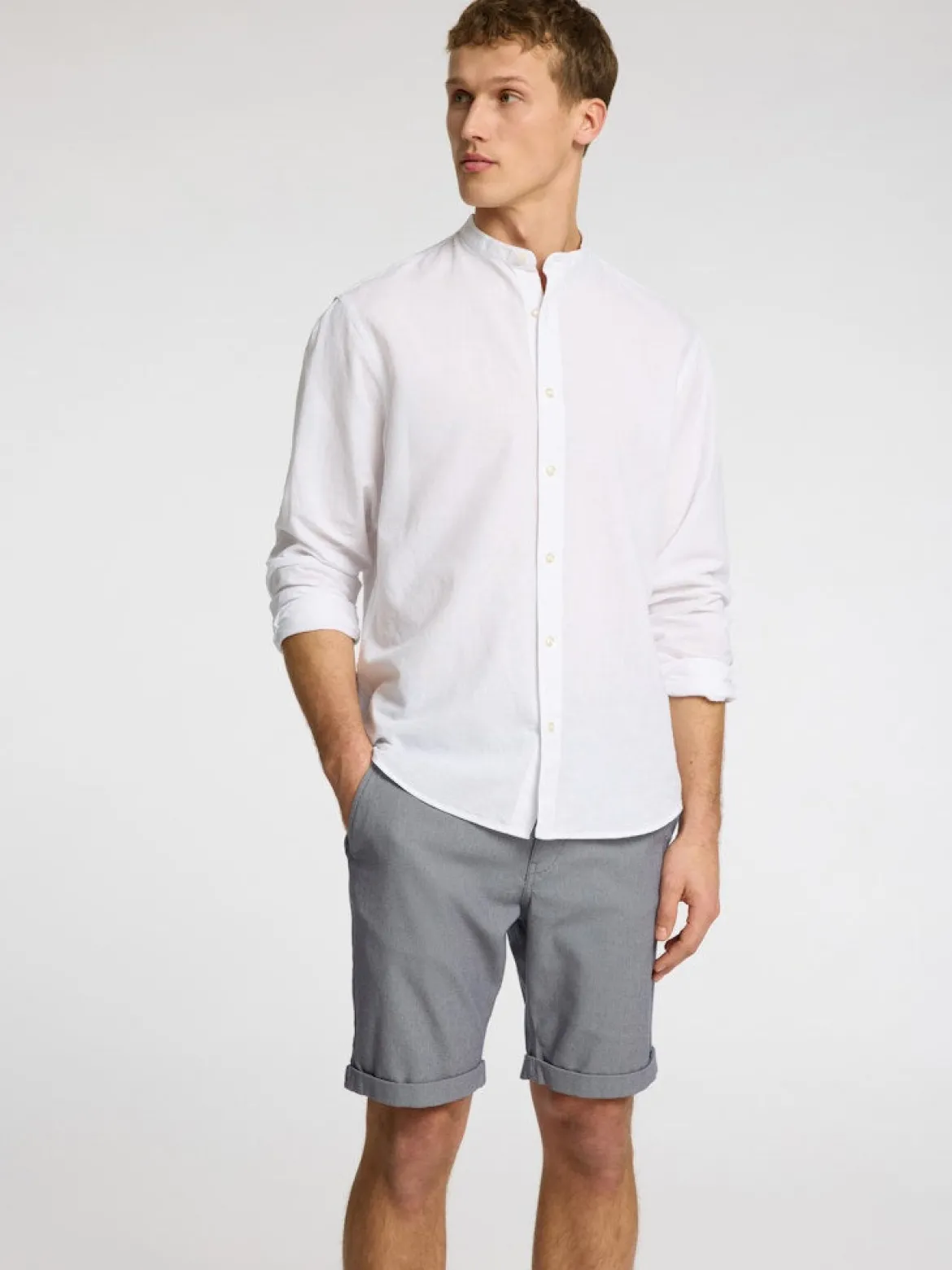 Selected miesten shortsit Luton SlhSlim Flex, Oceana W. Oatmeal