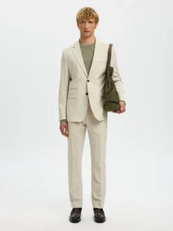 Selected miesten Suorat housut SLHSlim-Oasis Linen, Egret
