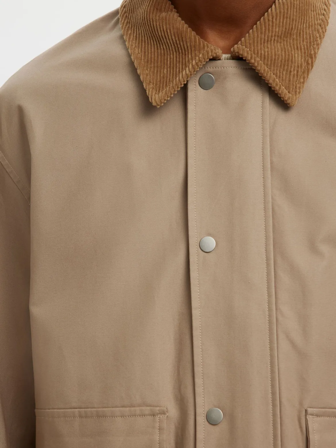 Selected miesten takki SLHKYLE Cotton JKT, Weathered Teak