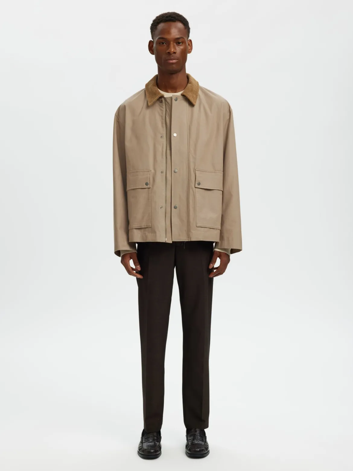 Selected miesten takki SLHKYLE Cotton JKT, Weathered Teak