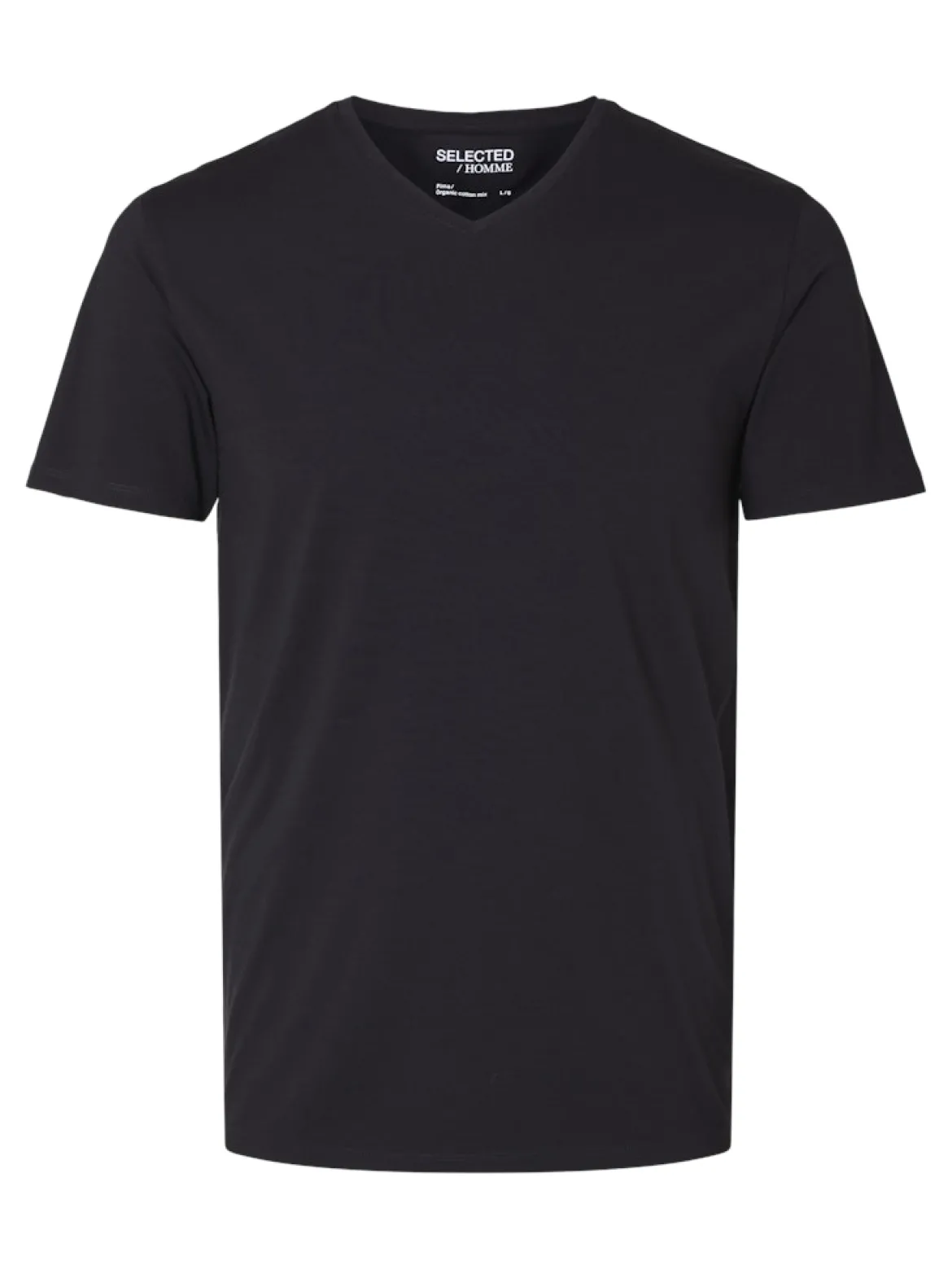 Selected miesten T-paidat New Pima V-Neck, Black