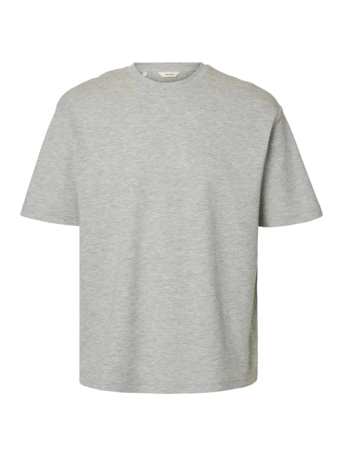 Selected miesten t-paita, LOOSE OSCAR SS O-NECK, Light Grey Melange