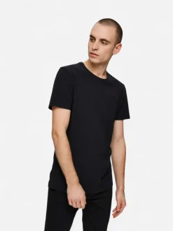 Selected, Miesten T-Paita, New Pima SS O-Neck Musta