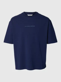 Selected miesten t-paita Relaxed Norman License SS Tee, Ocean Cavern