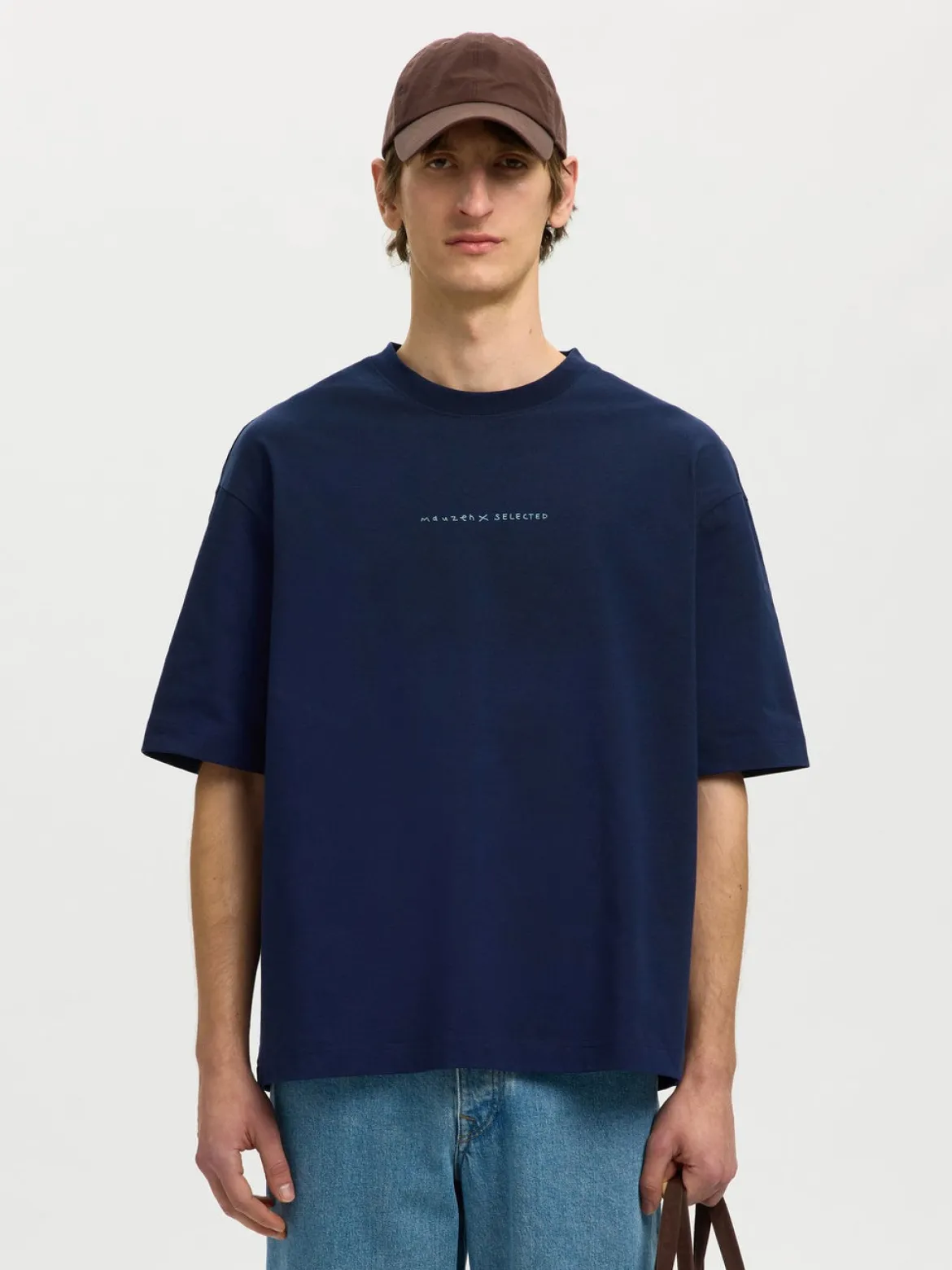 Selected miesten t-paita Relaxed Norman License SS Tee, Ocean Cavern