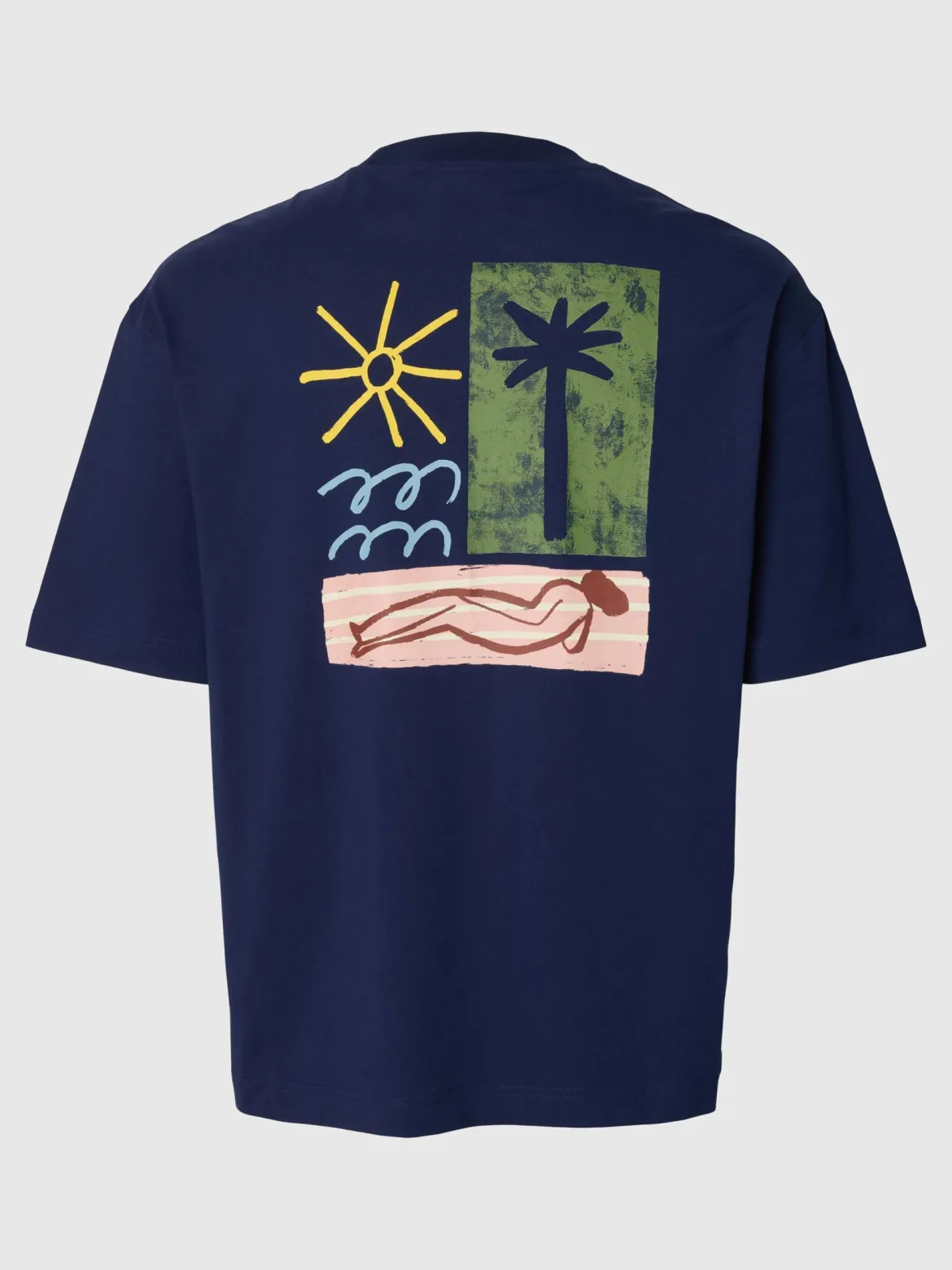 Selected miesten t-paita Relaxed Norman License SS Tee, Ocean Cavern