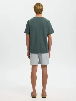 Selected miesten t-paita SLHATLAS SS O-Neck Tee, Balsam Green