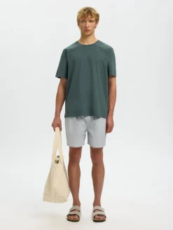 Selected miesten t-paita SLHATLAS SS O-Neck Tee, Balsam Green