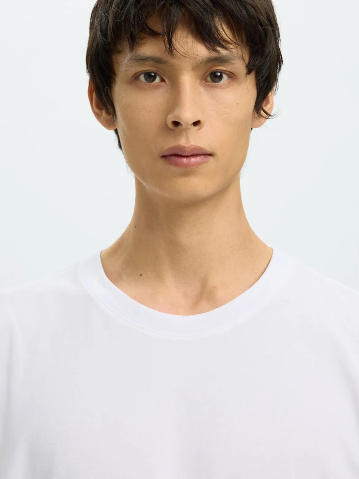 Selected miesten t-paita SLHATLAS SS O-Neck Tee, valkoinen