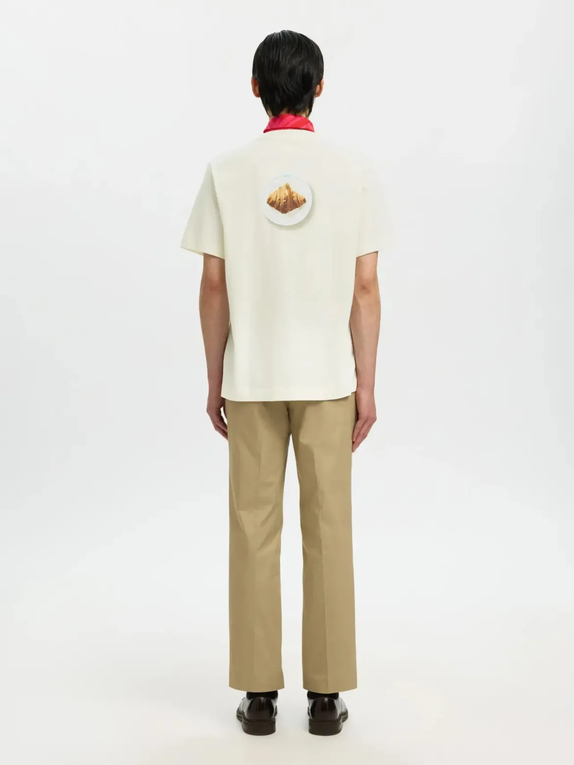 Selected miesten t-paita Slhelias Ss O-Neck Tee Hotel Amour, Egret