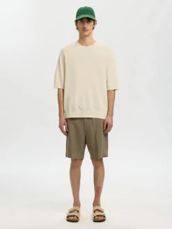 Selected miesten t-paita Slhtorino SS Structure Crew Neck, Birch