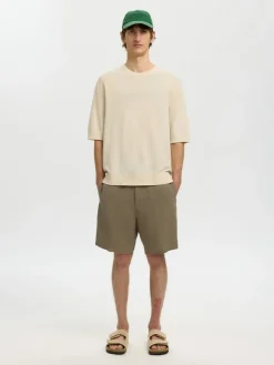 Selected miesten t-paita Slhtorino SS Structure Crew Neck, Birch