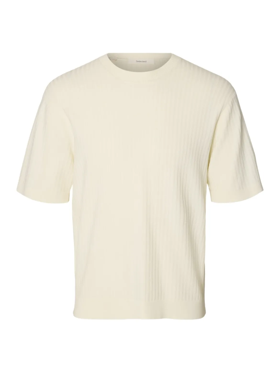 Selected miesten t-paita Structured Short Sleeved Shirt, Egret