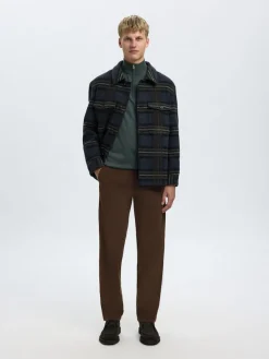 Selected miesten vakosamettihousut K STRAIGHT MILES CORD PANT NOS, ruskea
