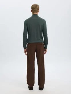 Selected miesten vakosamettihousut K STRAIGHT MILES CORD PANT NOS, ruskea