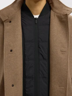 Selected miesten villakangastakki SLHRAINAR Wool Blend Coat, Fallen Rock