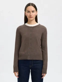 Selected naisten neuletakki, SLFTHEA LS KNIT MERINO CARDIGAN NOOS Delicioso