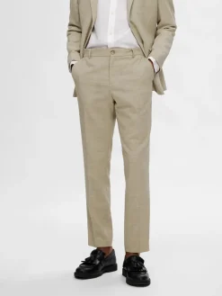 Selected pellavahousut Oasis Linen Trousers, Sand