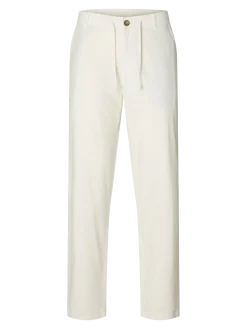 Selected pellavahousut, SLIM TAPE BRODY LINEN PANT Cloud Dancer