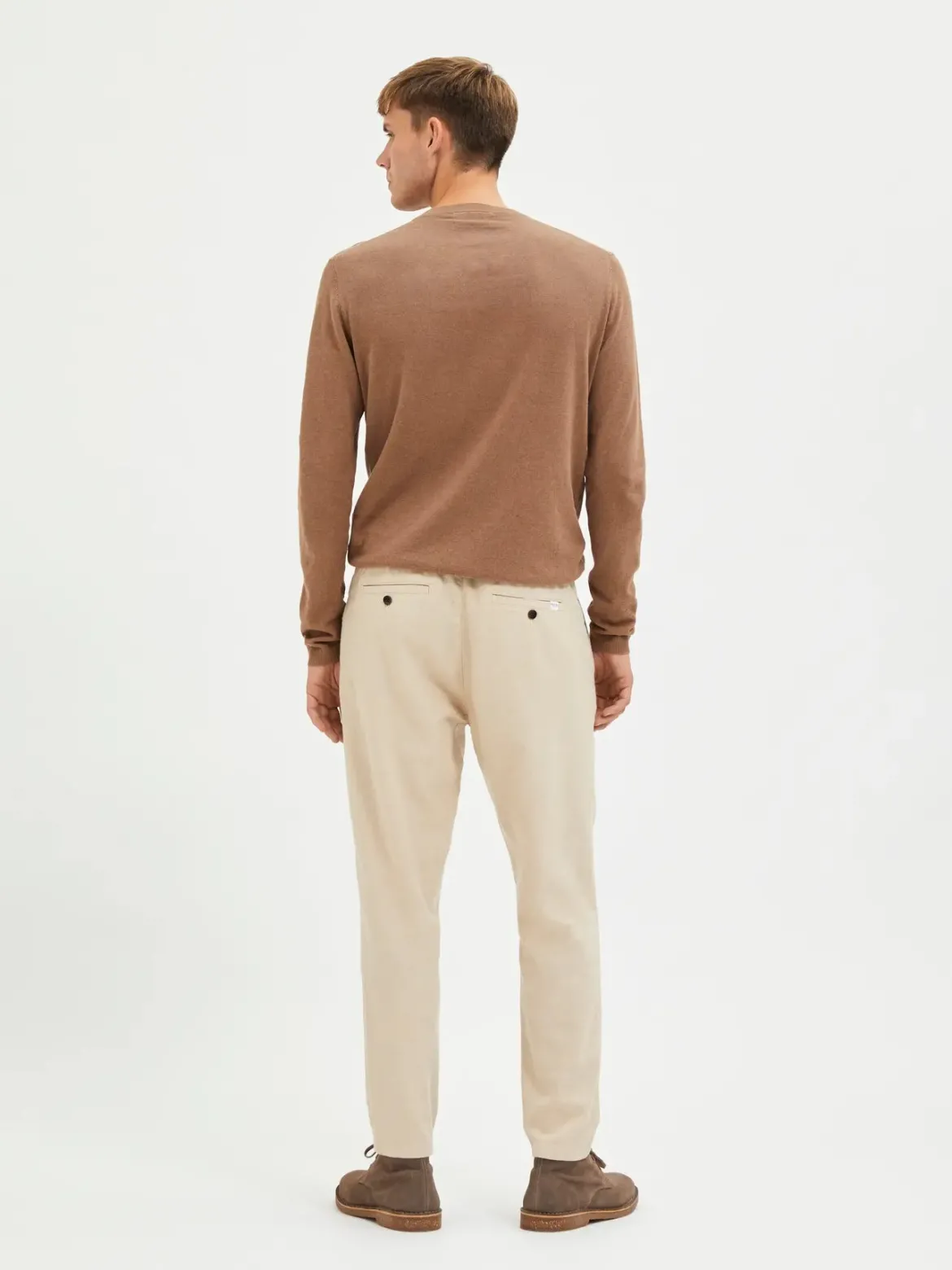 Selected pellavahousut Slim Tape Brody Linen Pant, Incense Mixed W. Oatmeal
