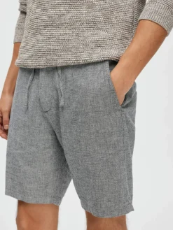 Selected shortsit, COMFORT BRODY LINEN SHORTS Sininen Kuosi