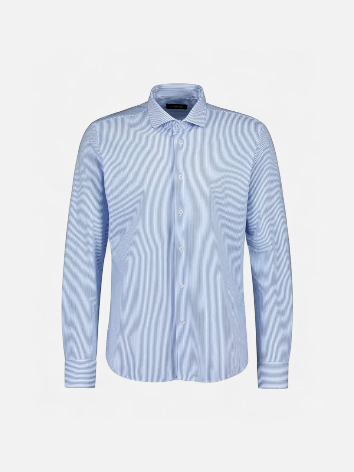 Sinnuu Miesten Kauluspaita Technical Shirt Stripe Made In Europe, raidallinen sininen