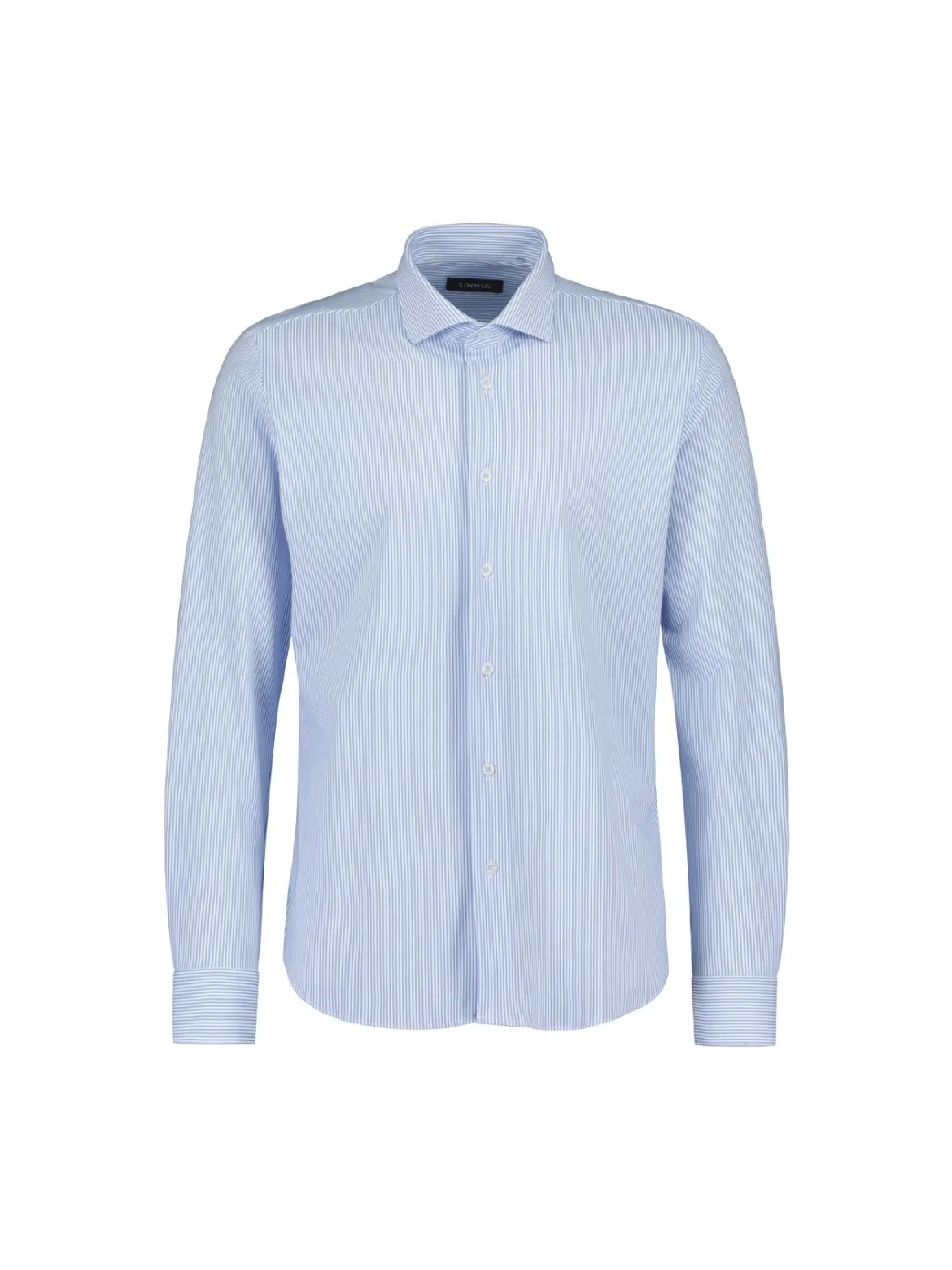 Sinnuu Miesten Kauluspaita Technical Shirt Stripe Made In Europe, raidallinen sininen