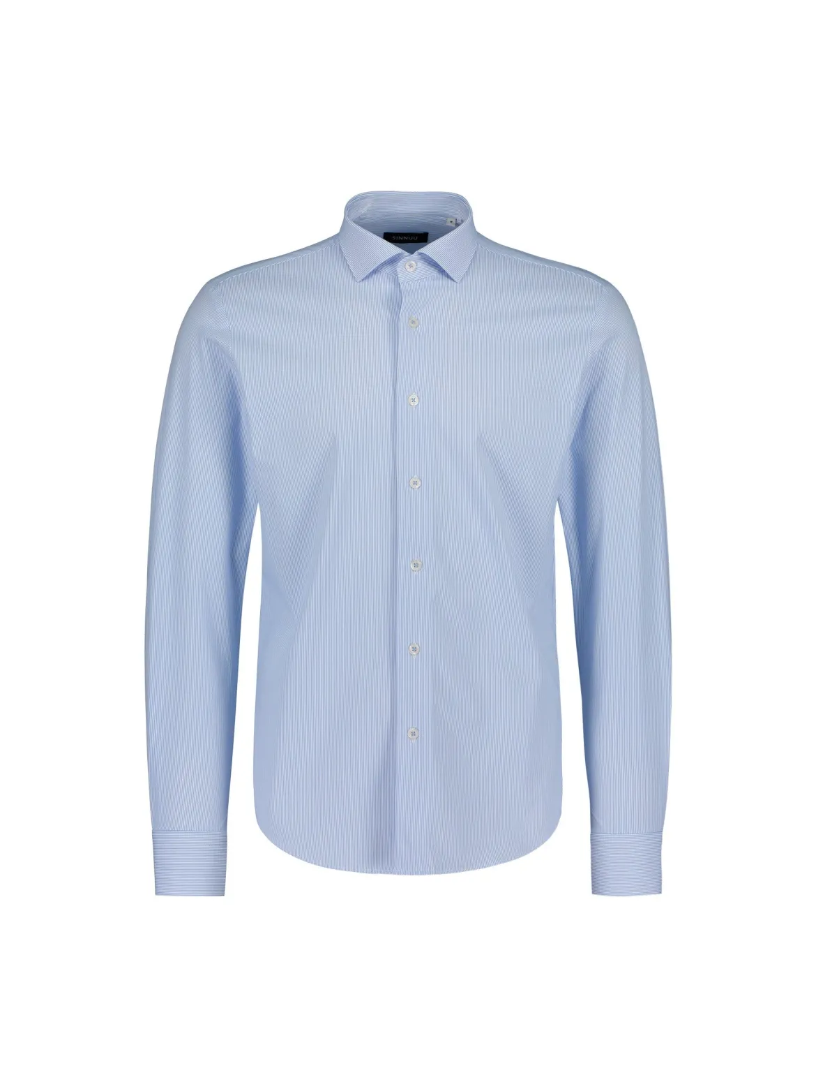 Sinnuu miesten kauluspaita Woven Technical Performance Shirt Stripe, raita vaaleansininen