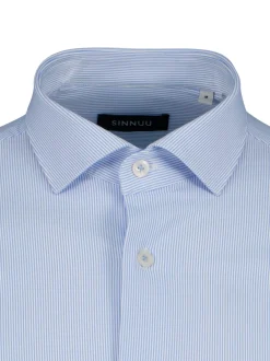 Sinnuu miesten kauluspaita Woven Technical Performance Shirt Stripe, raita vaaleansininen