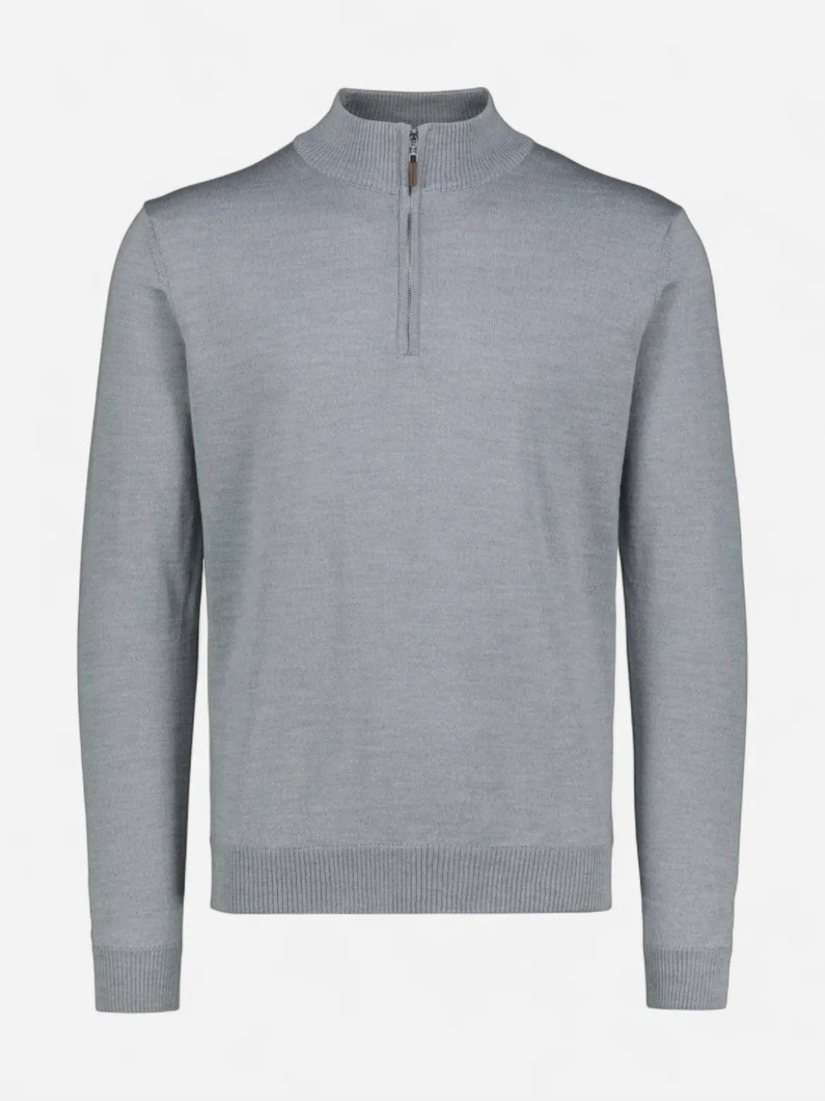 Sinnuu miesten neulepusero Half Zip Merino Wool, harmaa
