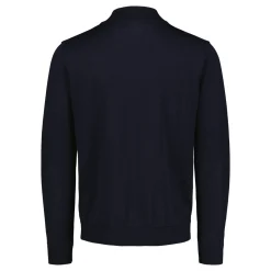 Sinnuu miesten neulepusero Half Zip Merino Wool Made in Italy, tummansininen