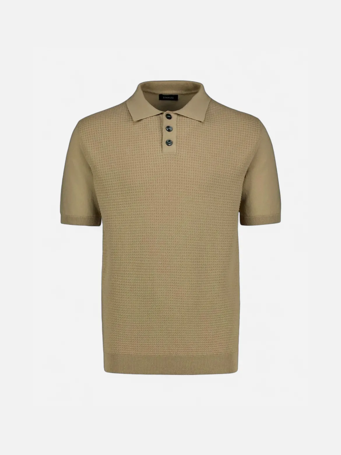 Sinnuu miesten pikeepaita, KNITTED POLO MADE IN ITALY Beige