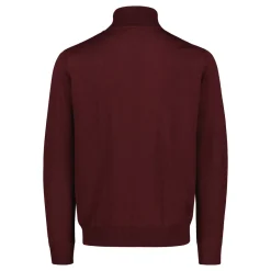 Sinnuu miesten pooloneule Rollneck Merino Wool Made in Italy, viininpunainen