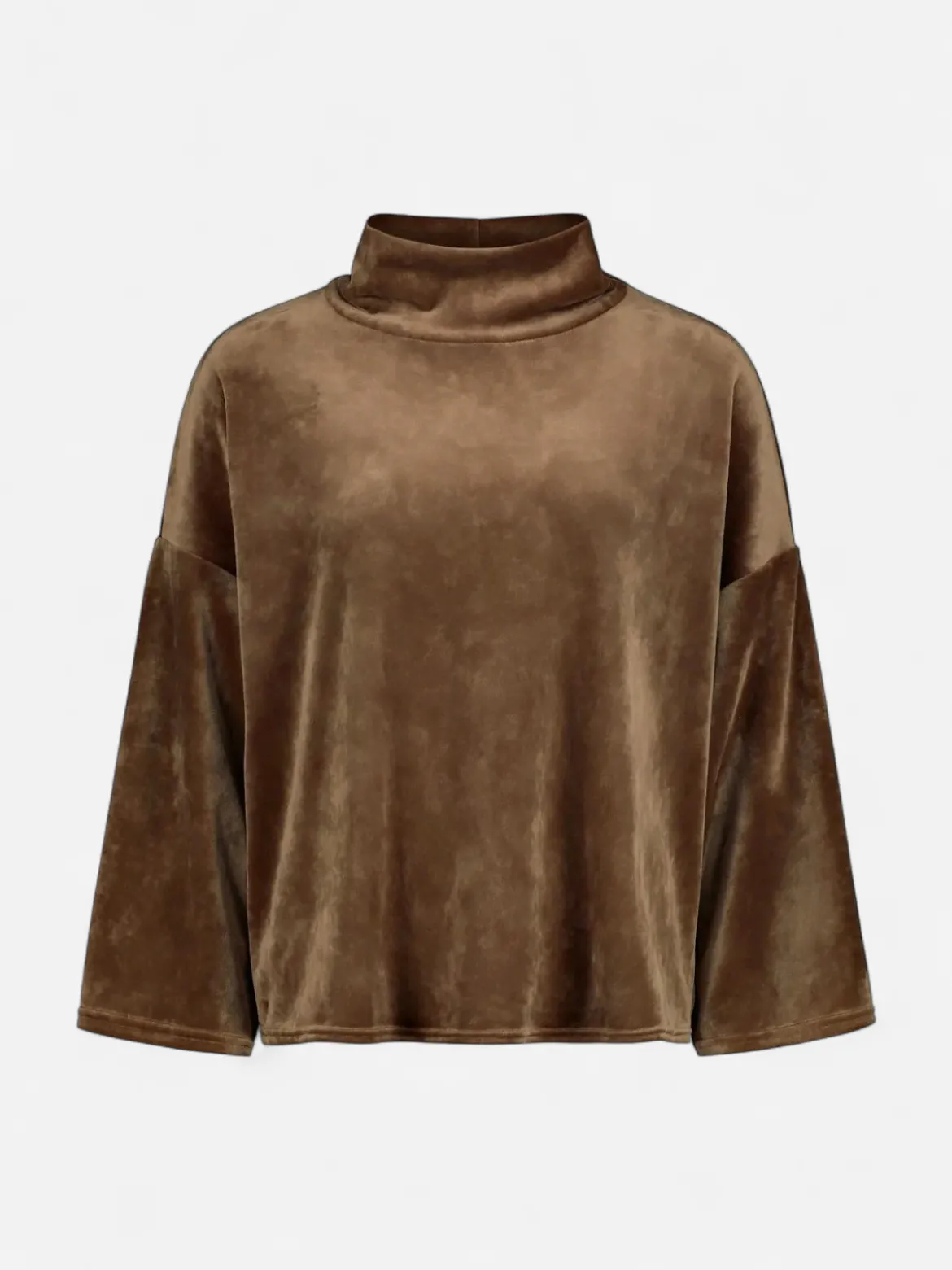 Sinnuu naisten paita Caya Velvet Sweater, tummanruskea